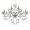 K9 Crystal Chandelier 15-Light Modern Ceiling Lamp Transparent Pendant Light Fixture Luxury Home Decor Lighting - Clear / UNITED KINGDOM