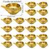 4-50Pcs Diya Brass Oil Lamp Copper Butter Lamp Holder Traditional Indian Oil Lamp For Puja Kuber Indian Diwali Gifts - Style 1 / 40Pcs