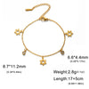 Skyrim Jewish Star of David Charm Bracelet Women Stainless Steel Adjustable Hexagram Clear Zircon Bracelets Jewelry Wholesale - Gold-color / 17-22 cm