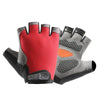 Professional Gym Fitness Breathable Anti-Slip Women Men Half Finger Summer Fishing Cycling Fingerless Gloves Female Bicycle Bike - Upgrade Red / L
