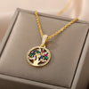 316L Stainless Steel Multilayer Heart Necklace Girls Goth Gold Color Clavicle Chain Charm Choker Jewelry Birthday Gift - N03755G / 45cm / China Mainland