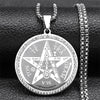 Tetragrammaton Pentagram Amulet Necklace for Women Men Stainless Steel Jewish Israel Talisman Pentacle Chain Jewelry NZZZ499S02 - A 60cm BOX SR