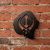 Khanda Sikh Symbol Acrylic Wall Decor - Self Adhesive Sword Sign for Door Number Plate, Religious Holiday Gift - YKL00526-Black / 15cm