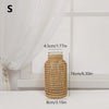 Vintage Rattan Vase Hand Woven Wicker Flower Pot Glass Bouquets Holder Vases Wedding Party Dining Table Centerpiece Decor - S