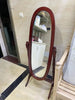 French Retro Solid Wood Floor Mirror Medieval Living Room Bedroom Dressing Mirrors Clothing Store Full-body Fitting Mirror - red brown-54x42x150c