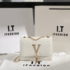 Embroidery Women Crossbody Bag Thread Luxury Handbag Shoulder Bags Brand Sequined Tassel Clutch Small Bag and Purse Party - White / 18.5cmX7.5cmX13.5cm