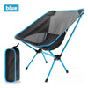 Outdoor moon chair, camping folding chair, portable leisure backrest chair, ultra-light aluminum alloy folding chair Comfortable - blue