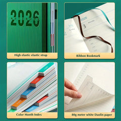 2026 Productivity Planner & Habit Tracker Set Daily Goal Setting Time Management Journal Task Tracking 400 Page Thick notebook