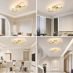 Modern Ceiling Light ,36W Golden Chandelier Ceiling Light,3000K Warm White Light Acrylic LED Ceiling Lamp for Bedroom