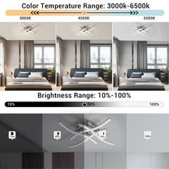 Elegant Curved Design Ceiling Light, Built-in LED Boards, 24W Modern Ceiling Lighting Fixture for Living Rooms, Bedroom, Kitchen
