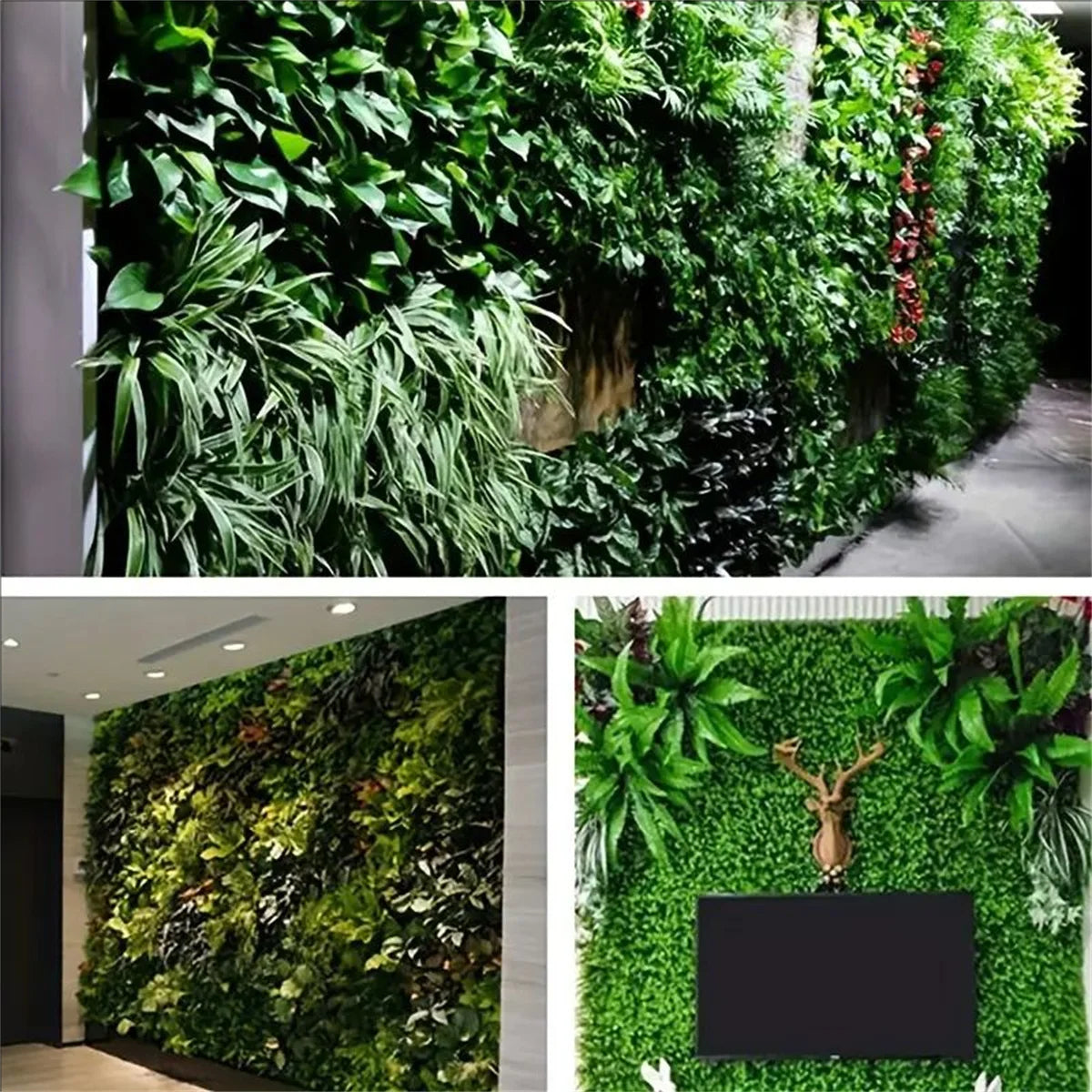 1pc Artificial Green Plant Wall Panels Simulation Plant Background Wall Decoration 3D Bionic Plant Outdoor Lawn, Fake Grass Home Decor, Plants & flowers