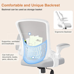 Office Chair Ergonomic Desk Chair 90° Flip-up Armrest Lumbar Support Height Adjustable Computer Chair for Office Furniture