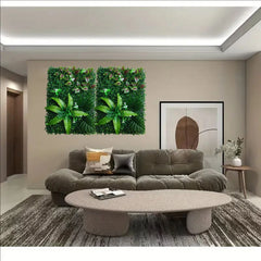 1pc Artificial Green Plant Wall Panels Simulation Plant Background Wall Decoration 3D Bionic Plant Outdoor Lawn, Fake Grass Home Decor, Plants & flowers