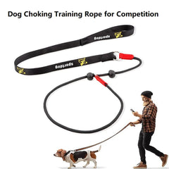 Training Dog Choking Rope Leash 2 in 1 Lead Collar 150cm P-Shaped Chain Slip Lead Control Leash for Small Large Competition Dogs Pet Shop