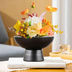 Round Ceramic Flowerpot Multipurpose Lightweight Modern Decorative Flower Vase Floral Art Supplies for Cafe Courtyard Desktop Home Decor