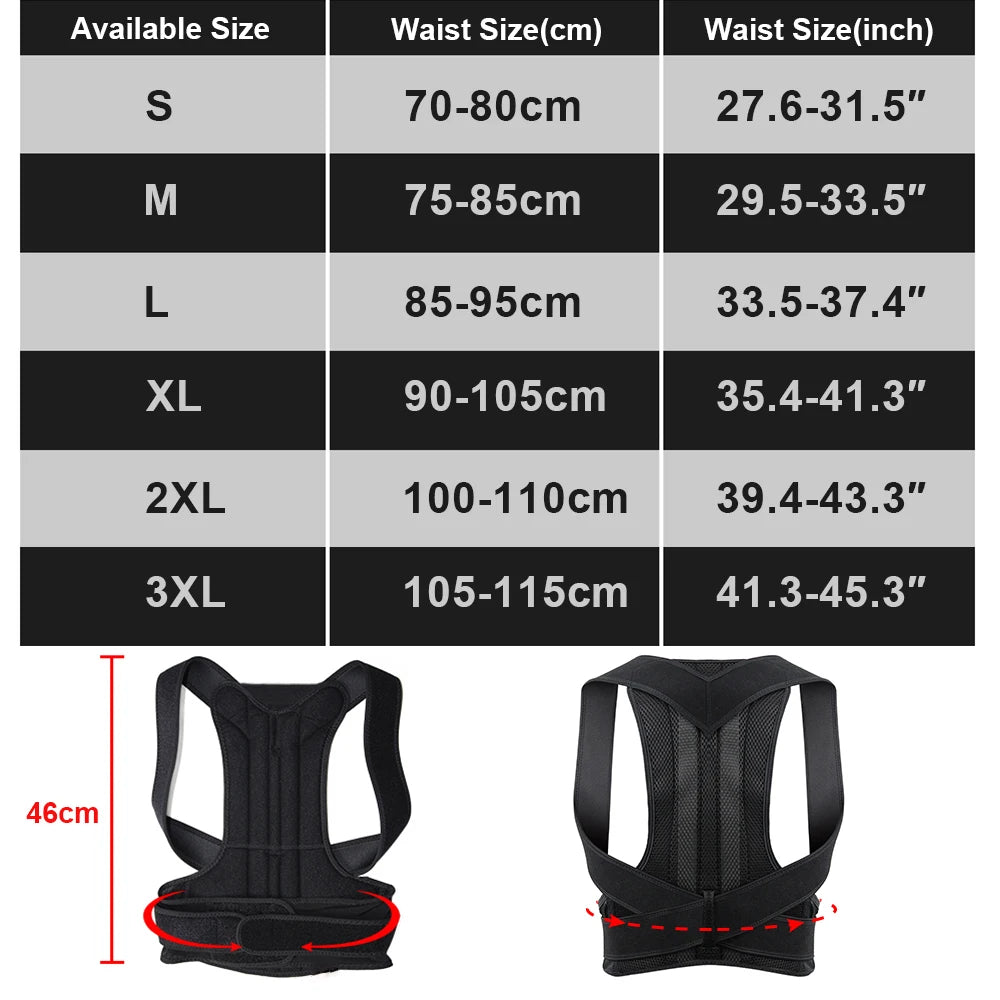 Adjustable Back Brace Posture Corrector – Shoulder Support