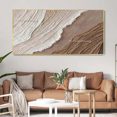 Ocean Waves Abstract Textured Thick Oil Painting Hand Painted Heavy Texture Canvas Art Wabi Sabi Painting Earth Tone Waves Art Home Decor