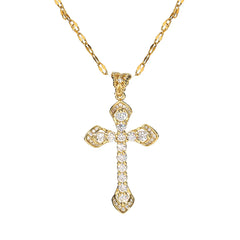 Religious Cross Necklace For Women Men Stainless Steel Chain Necklaces Christian Pendant Collar Pray Baptism Christmas Gift