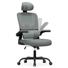 Ergonomic Office Chair with Lumbar Support, Home Office Desk Computer Chairs Adjustable Headrest and Flip-up Armrests Office Furniture