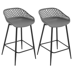 2PCS/CET Plastic Bar Stools Counter Stool with Hollow Backrest  Footrest  High Kitchen Stool for Dining Room  Bar Outdoor Patio Kitchen & Dining Furniture