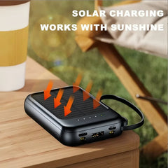 20000mAh Solar Power Bank Waterproof 2USB LED Battery Charger For Cell Phone