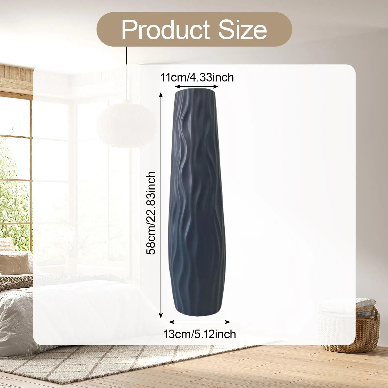 Tall Floor Vase Stylish Rustic Flower Vase Modern Farmhouse Decoration Sturdy for Home Living Room Dining Room Hotel Wedding