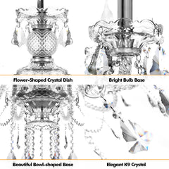 K9 Crystal Chandelier 15-Light Modern Ceiling Lamp Transparent Pendant Light Fixture Luxury Home Decor Lighting