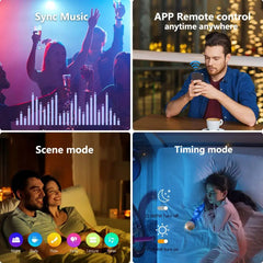 Smart Ceiling Light WiFi Bluetooth RGB Circular Ambient Lamp APP Control AI Lighting Waterproof for Bedroom & Living Room Home