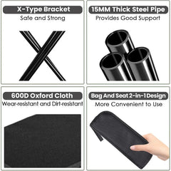 Folding Stool Outdoor Backpack Pen Case Stool Portable Simple Camping Equipment Shoulder Bag Stool Sports Folding Chair Handbag