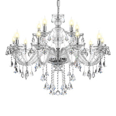 K9 Crystal Chandelier 15-Light Modern Ceiling Lamp Transparent Pendant Light Fixture Luxury Home Decor Lighting