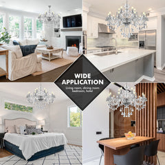 K9 Crystal Chandelier 15-Light Modern Ceiling Lamp Transparent Pendant Light Fixture Luxury Home Decor Lighting
