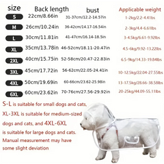 Transparent Waterproof Dog Raincoat, Raincoat for Small and Medium-Sized Dogs, Teddy and Bichon Frise Dog for Rainy Days Walking