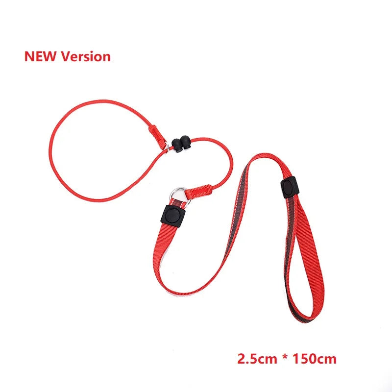 Training Dog Choking Rope Leash 2 in 1 Lead Collar 150cm P-Shaped Chain Slip Lead Control Leash for Small Large Competition Dogs Pet Shop