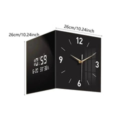 Corner Wall Clock Multipurpose Digital Date Week Display Double Sided Hanging Clock Room Decoration for Home Living Room Kitchen Home Decor