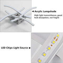 Elegant Curved Design Ceiling Light, Built-in LED Boards, 24W Modern Ceiling Lighting Fixture for Living Rooms, Bedroom, Kitchen