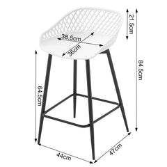 2PCS/CET Plastic Bar Stools Counter Stool with Hollow Backrest  Footrest  High Kitchen Stool for Dining Room  Bar Outdoor Patio Kitchen & Dining Furniture