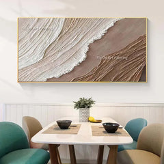 Ocean Waves Abstract Textured Thick Oil Painting Hand Painted Heavy Texture Canvas Art Wabi Sabi Painting Earth Tone Waves Art Home Decor