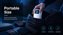 Mini Smart Projector WiFi 6 Bluetooth 5.4 Android 11 720P 4K Support Electric Focus Auto Keystone 180° Rotatable for Bedroom