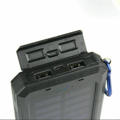 20000mAh Solar Power Bank Waterproof 2USB LED Battery Charger For Cell Phone