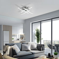 Elegant Curved Design Ceiling Light, Built-in LED Boards, 24W Modern Ceiling Lighting Fixture for Living Rooms, Bedroom, Kitchen