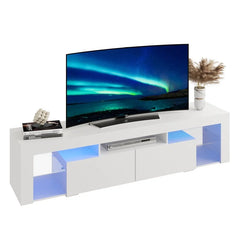 GALAXHERO TV Stand for 60 to 70 Inch TV Entertainment Unit with LED Lights 2 Drawers Modern TV Console Large Media Cabinet Bedroom Furniture