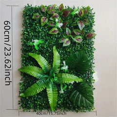 1pc Artificial Green Plant Wall Panels Simulation Plant Background Wall Decoration 3D Bionic Plant Outdoor Lawn, Fake Grass Home Decor, Plants & flowers