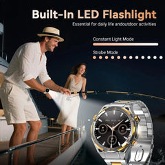 Smartwatch 1.43-inch AMOLED Display 900mAH Battery 45Days Standby Bluetooth 5.3 with Flashlight Men‘s Smart Watch, W90 PRO