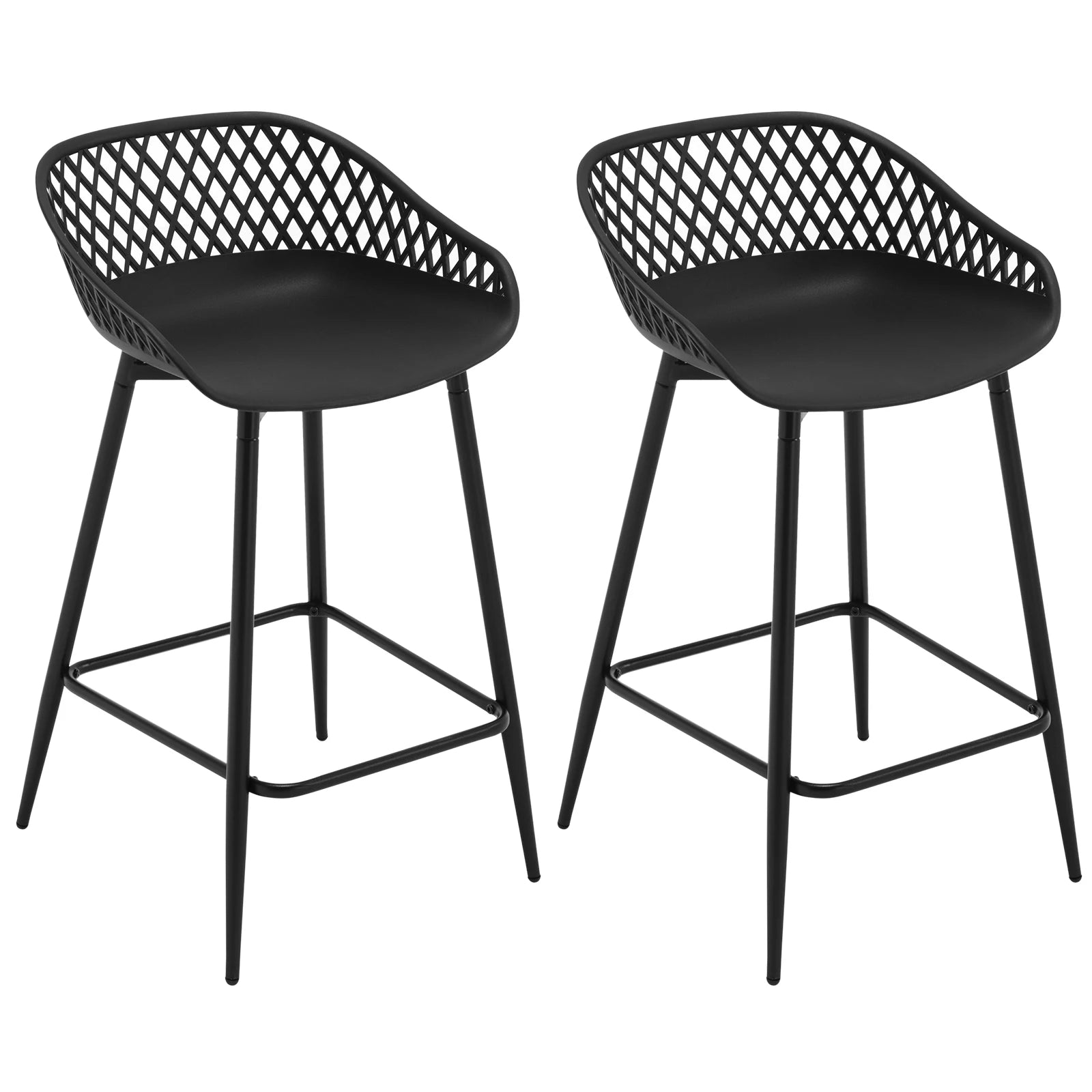 2PCS/CET Plastic Bar Stools Counter Stool with Hollow Backrest  Footrest  High Kitchen Stool for Dining Room  Bar Outdoor Patio Kitchen & Dining Furniture
