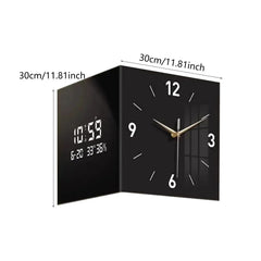 Corner Wall Clock Multipurpose Digital Date Week Display Double Sided Hanging Clock Room Decoration for Home Living Room Kitchen Home Decor