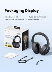 HAYLOU S40 ANC Wireless Headphone 50dB Noise Canceling Hi-Res 3D Spatial Audio Earphone with LDAC Bluetooth 6.0 Over Ear Headset
