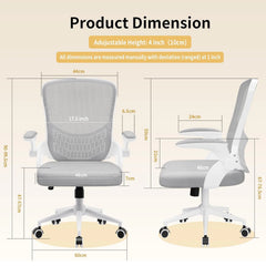 Office Chair Ergonomic Desk Chair 90° Flip-up Armrest Lumbar Support Height Adjustable Computer Chair for Office Furniture