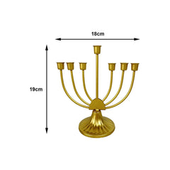 Table Jewish Candlestick Holder Wide Sturdy Base Hanukkah Decoration Menorah for Shelf Cabinet Fireplace Living Room Desk