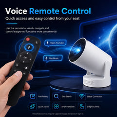 Mini Smart Projector WiFi 6 Bluetooth 5.4 Android 11 720P 4K Support Electric Focus Auto Keystone 180° Rotatable for Bedroom