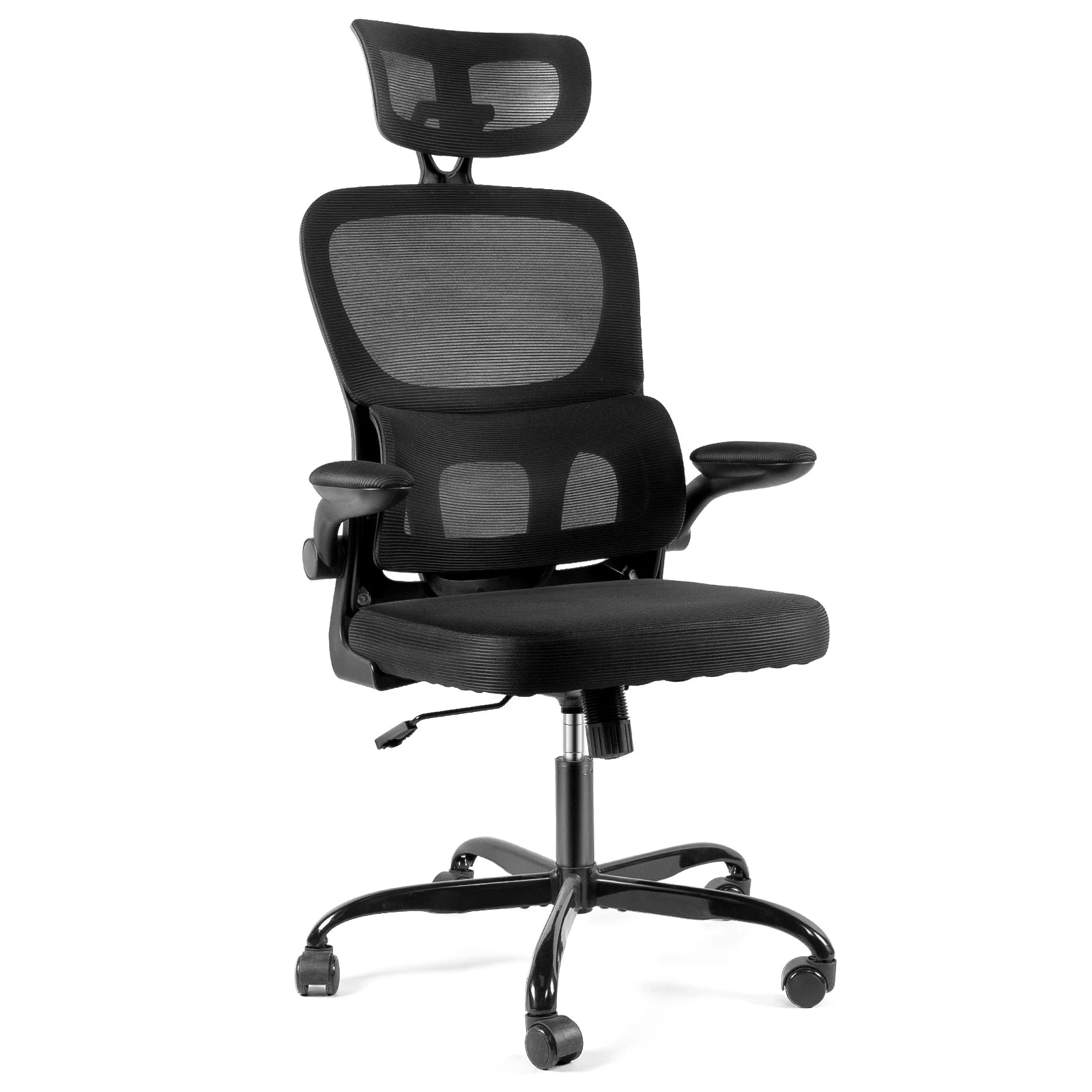 Gwong Ergonomic Office Chair Desk Chair with Folding Armrest Height-Adjustable Breathable Backrest Swivel Gaming Chair Office Furniture